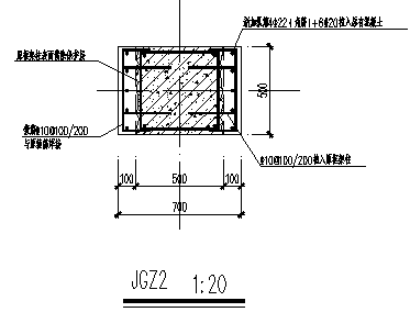 建筑柱加固设计_某市商业建筑柱加固设计cad图纸_图1