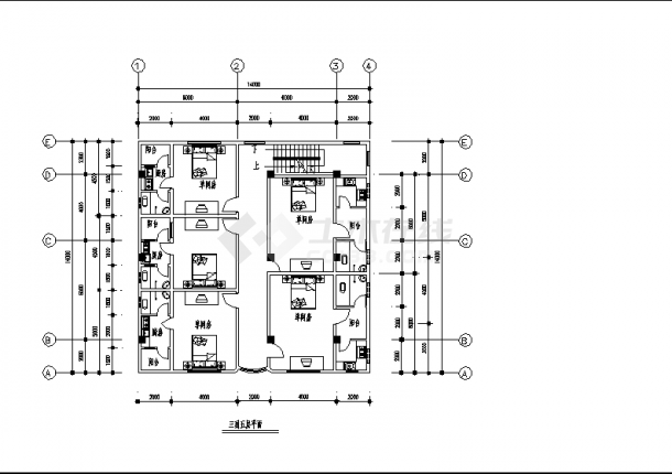 三套多层商住楼建筑设计施工cad图纸（含设计说明）-图二