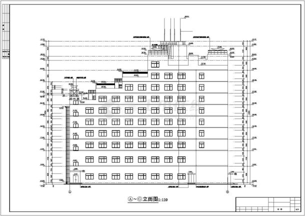 乌鲁木齐市某1.1万平米9+1层框架结构商务酒店全套建筑设计CAD图纸-图一