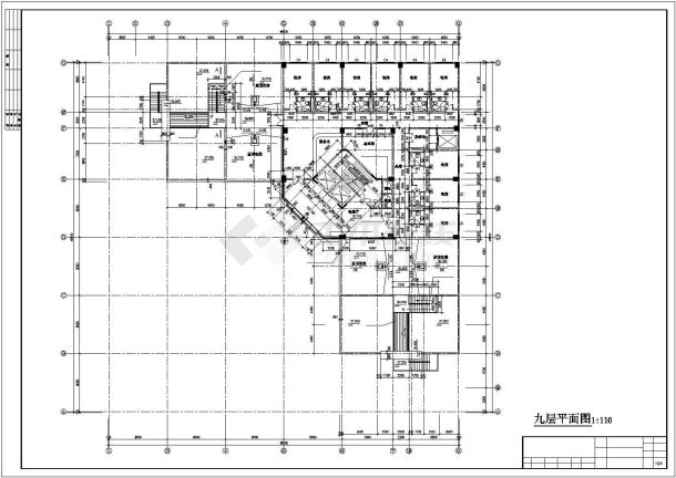 乌鲁木齐市某1.1万平米9+1层框架结构商务酒店全套建筑设计CAD图纸-图二