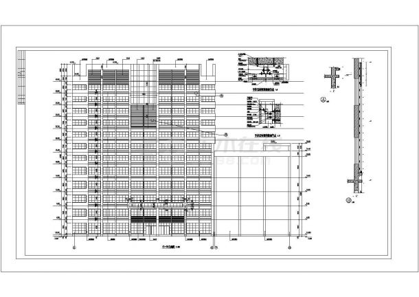 长春市杨春路某1.2万平米12层框架结构商务酒店建筑设计CAD图纸-图一