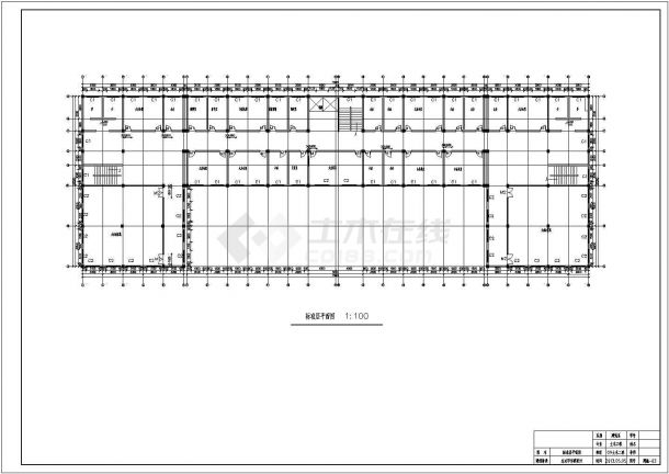 某多层框架结构写字楼毕业设计cad详细建筑施工图（含设计说明，含结构设计，含计算书、开题报告）-图二