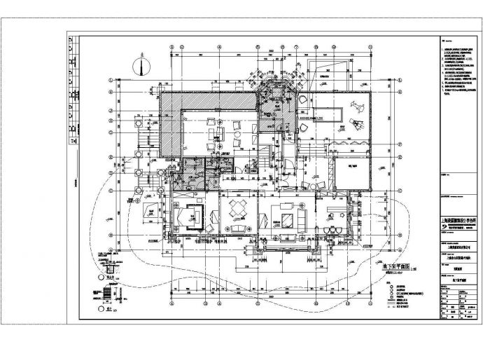 上海某多层豪华别墅楼施工全套设计Cad图纸_图1