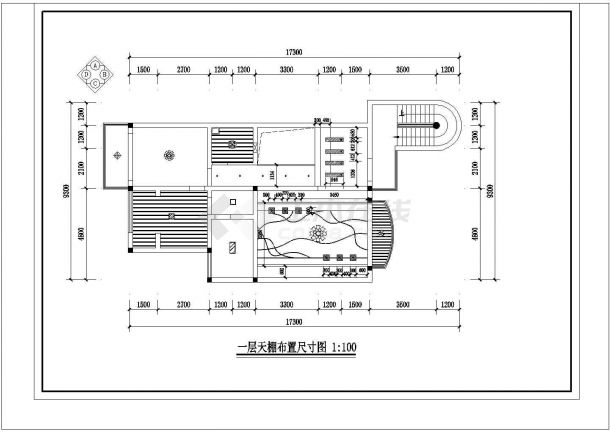 海天别墅装修设计平面方案cad图纸，共一份资料-图二