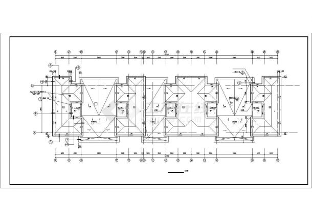 台州市某小区2950平米6层框架结构住宅楼建筑设计CAD图纸-图一