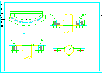 曲面彩屏广告牌钢结构cad设计施工图（显示屏尺寸22400X12800）