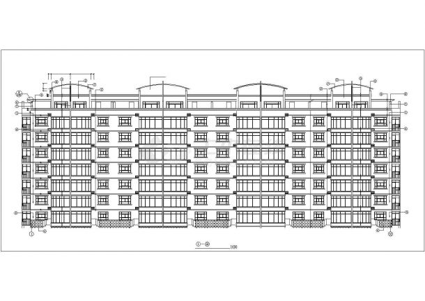 泉州市某小区6400平米7+1层框架结构住宅楼全套建筑设计CAD图纸-图二