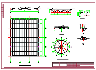 辽宁某大学图书馆钢结构采光顶及钢雨篷结构cad设计图-图二
