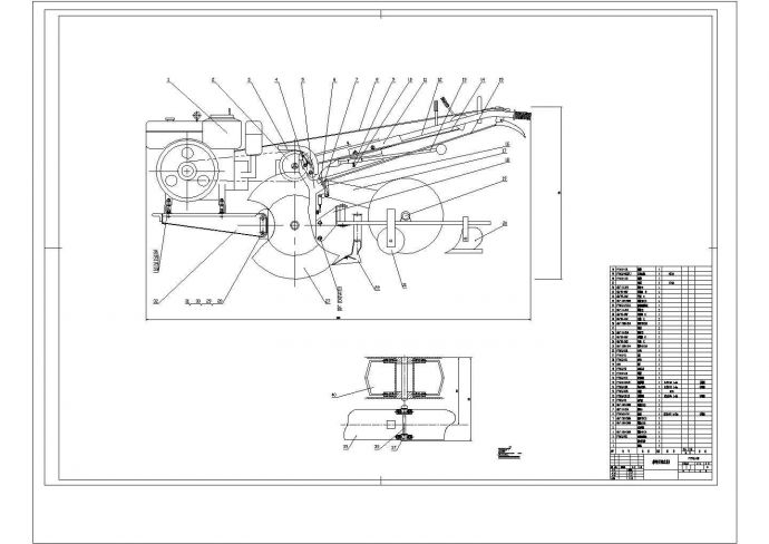 开沟机总装图开沟机采用一个柴油机作为主动力源_图1