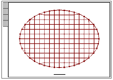 某椭圆形阶梯教室网架cad设计图纸_图1