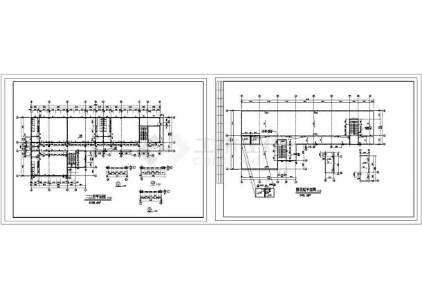 2846平方米四层幼儿园教学楼建筑施工cad图，共十一张-图二