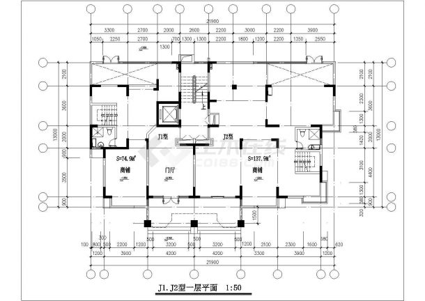 某市区31个住宅公寓户型CAD平面布置参考图-图二