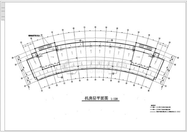 南京某临街3层框架弧形结构商务酒店建筑设计CAD图纸（含夹层和机房层）-图一