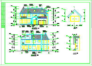 [广东]3层框架结构别墅cad设计施工图(含建筑结构)-图一
