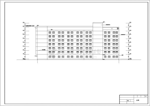 某框架结构8层综合办公楼毕业设计cad详细建筑施工图（含设计说明，含结构设计，含计算书，施工组织设计）-图一