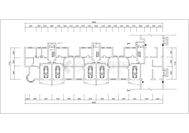 成都某小区3600平米左右6+1层砖混住宅楼平立剖面设计CAD图纸-图一