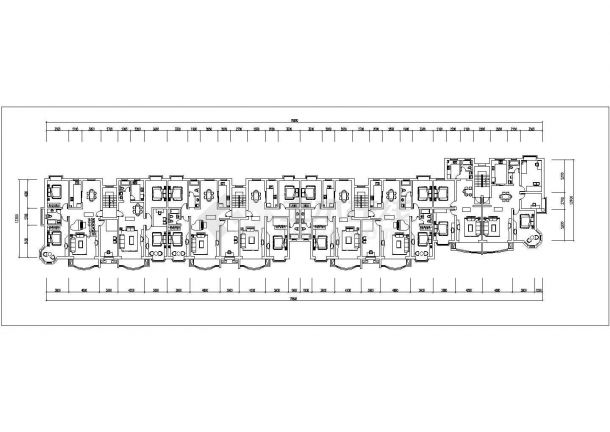 7800平米7层框架结构住宅楼平立剖面设计CAD图纸（含阁楼层）-图一