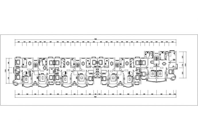 7800平米7层框架结构住宅楼平立剖面设计CAD图纸（含阁楼层）_图1