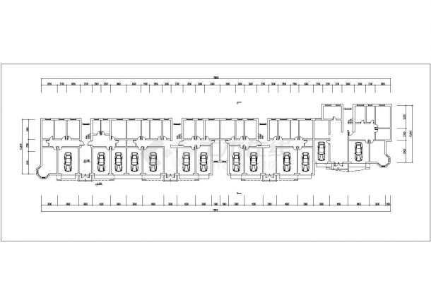 7800平米7层框架结构住宅楼平立剖面设计CAD图纸（含阁楼层）-图二