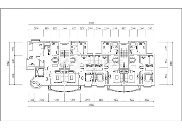 2800平米6+1层砖混住宅楼平立剖面设计CAD图纸（含阁楼和车库）-图一