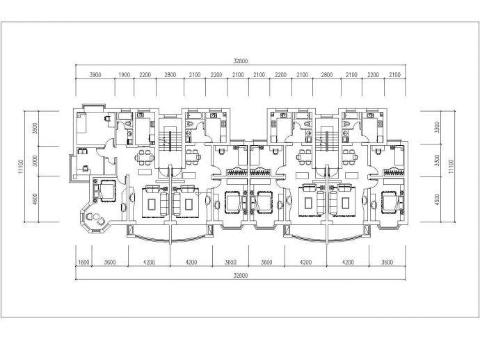 2800平米6+1层砖混住宅楼平立剖面设计CAD图纸（含阁楼和车库）_图1