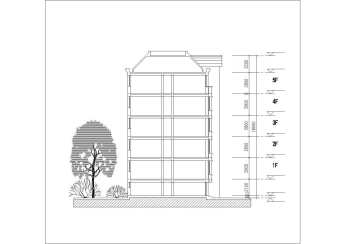 某小区3200平米左右6层砖混住宅楼平立剖面设计CAD图纸（含车库）_图1