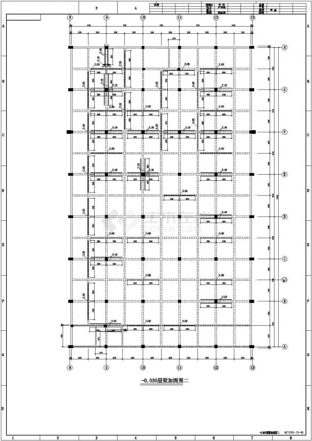 商场改造汽车城加固结构设计cad施工图-图二