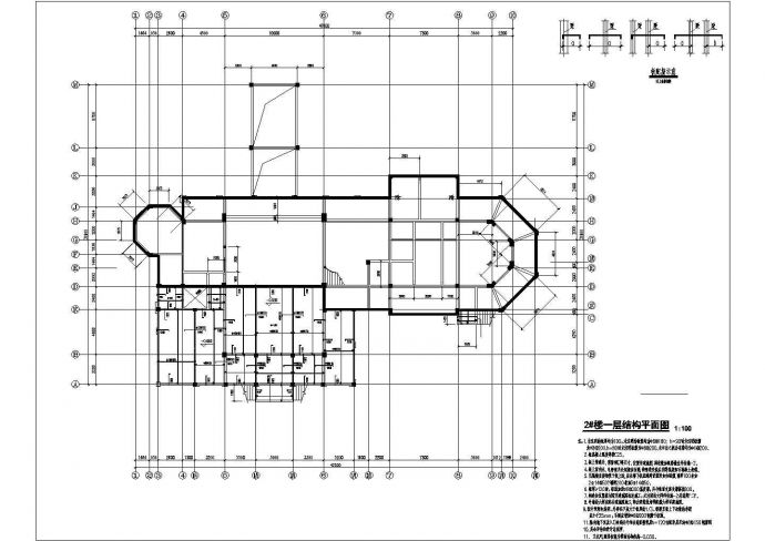某三层混合结构别墅设计cad全套结构施工图纸_图1