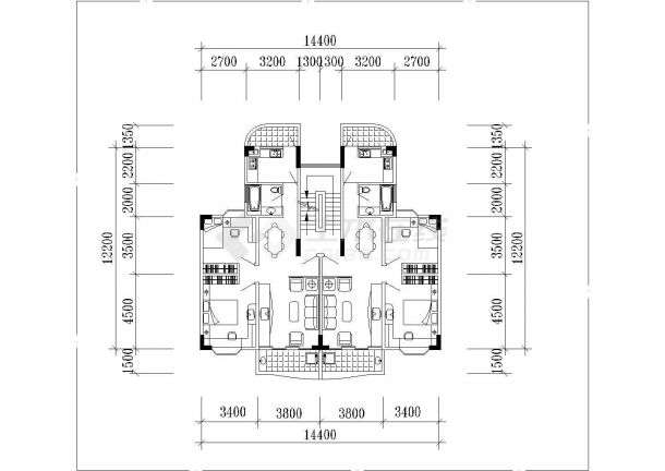开封市某新建小区72-277平米的平面户型设计CAD图纸（共20张）-图二