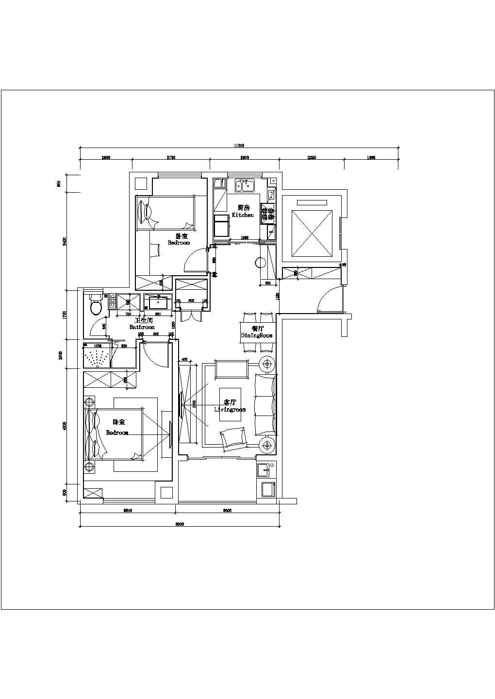 张江万科某地经典标准层公寓楼全套施工设计cad图纸