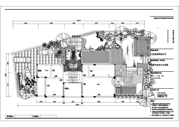 某住宅楼屋顶花园设计cad 平面施工图-图二