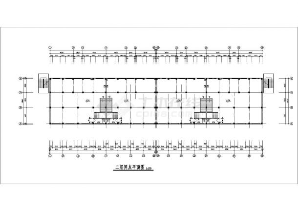 3800平米五层混合结构商住楼平立剖面设计CAD图纸（底层商用）-图一