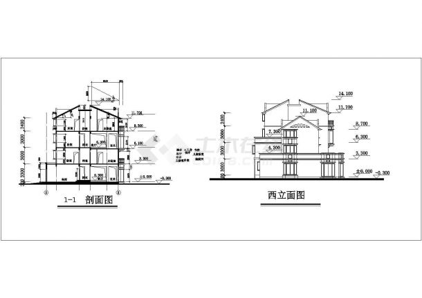 3900平米左右4层框混结构组合式住宅楼平立剖面设计CAD图纸-图一