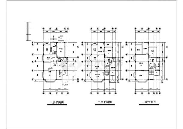 3900平米左右4层框混结构组合式住宅楼平立剖面设计CAD图纸-图二