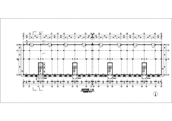 3800平米6+1层砖混结构商住楼平立剖面设计CAD图纸（底层商用）_图1
