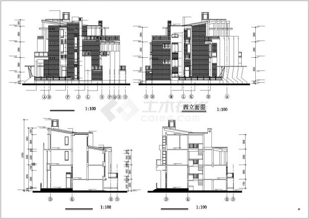 成都市某现代化小区3层框架结构住宅楼全套建筑设计CAD图纸-图二