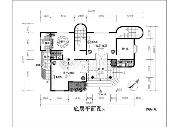 430平米左右4层砖混结构乡村民居别墅楼平立面设计CAD图纸-图一
