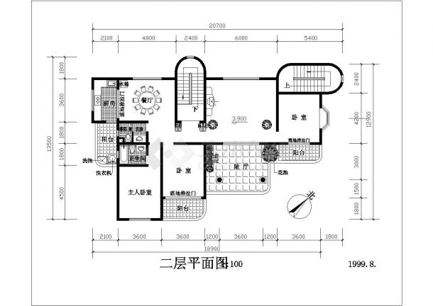 430平米左右4层砖混结构乡村民居别墅楼平立面设计CAD图纸-图二