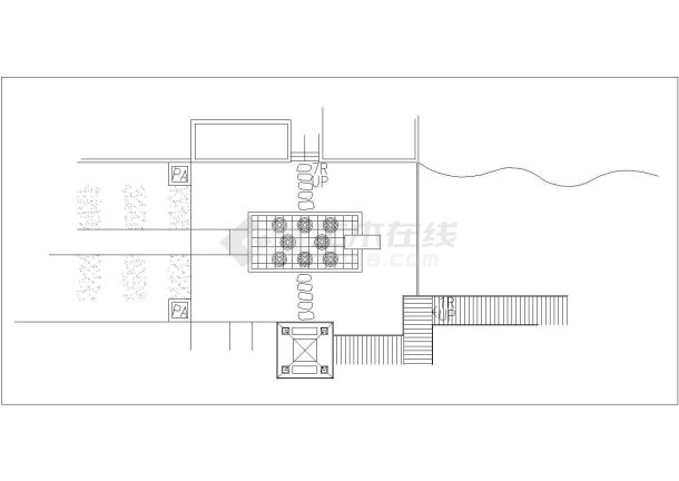 某园林休闲广场内特色景观喷泉设计cad施工详图-图二