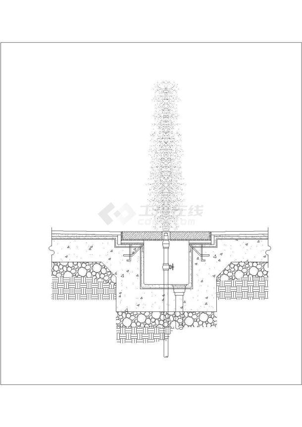 某园林休闲广场内特色景观喷泉设计cad施工详图