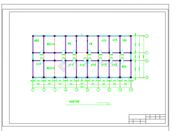 3100平米六层框架结构办公楼毕业设计（含建筑结构图、计算书）-图二