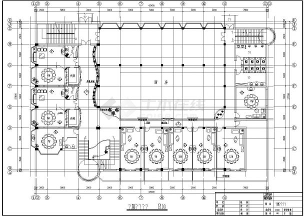 某地区大酒楼装修施工全套参考CAD图纸-图二