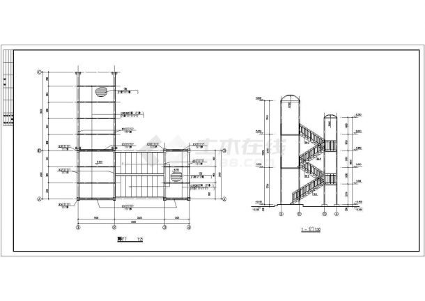 大小走廊楼梯建筑结构施工图-图二