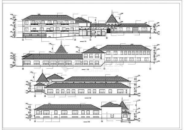 2567平方米二层幼儿园教学楼规划设计施工cad图纸，共八张-图二