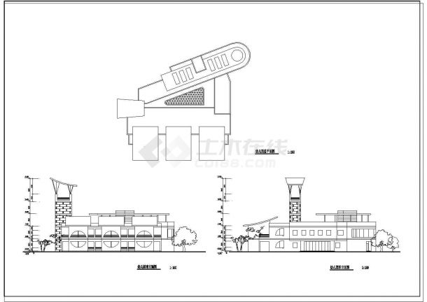 河南实验幼儿园二层教学楼规划设计施工cad图，共二张-图二