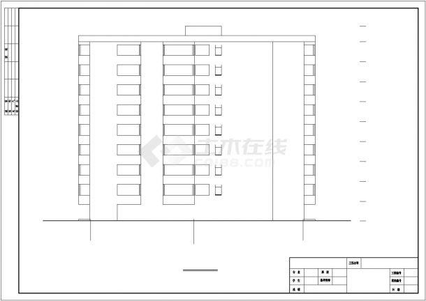镇江市某科研所3000平米8层框架结构办公楼建筑设计CAD图纸-图一
