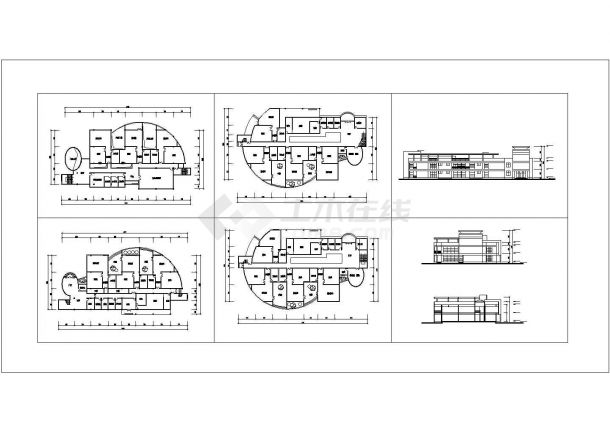 淮北幼儿园二层教学楼规划设计建筑施工cad图，共六张-图一