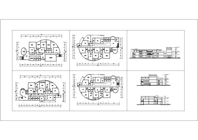 淮北幼儿园二层教学楼规划设计建筑施工cad图，共六张_图1