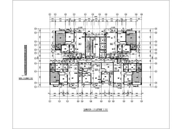 2.4万平米28层框剪结构商住楼平立剖面CAD设计图纸（1-2层商用/2套方案）-图二