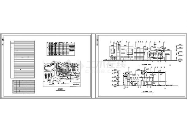 3034平方米三层框架结构幼儿园教学楼建筑施工cad图，共十张-图二